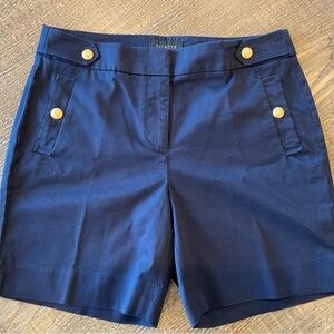 Talbots Dark Blue Women's Bermuda Shorts with Gold Buttons